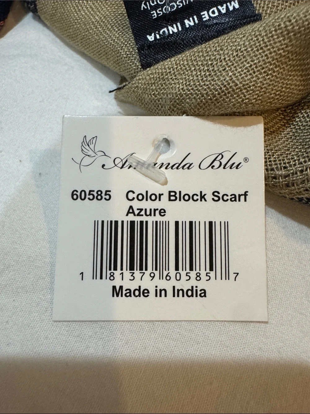 Multicolor Plaid Cotton Scarf - Navy, Brown & Rust from India